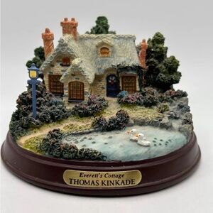 Thomas Kinkade Set of 4 Lighted Cottage Collection Memories of Home. New in box
